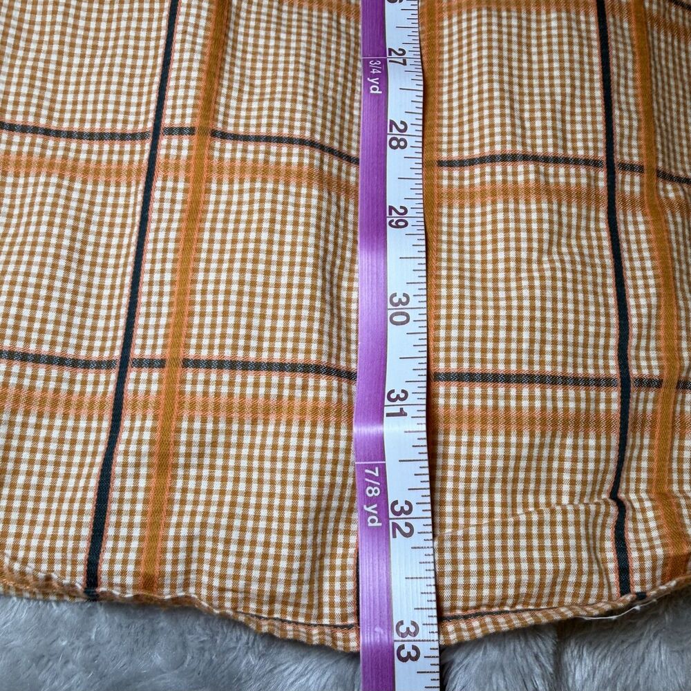 Enyce Clothing Co Mens Size XL Plaid Shirt Orange Brown Long Sleeve Streetwear - Picture 9 of 16